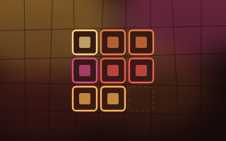 Vignette Taquin : le motif du jeu sur fond de vitrail chaud.